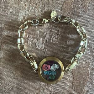 Oragami Owl goldstone crystal MOM grandma link bracelet